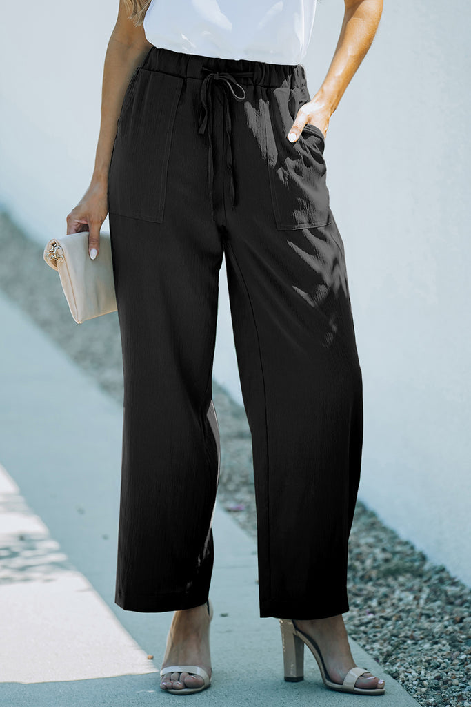Pleated Flare Pants with Pockets – La Boutique Dacula