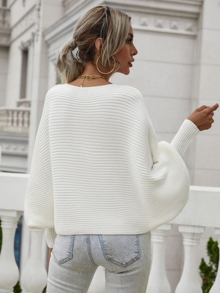 Horizontal Ribbing Dolman Sleeve Sweater – La Boutique Dacula