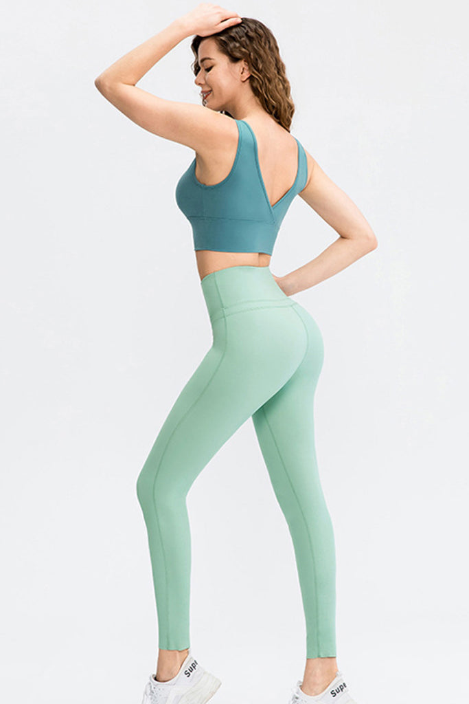 Exposed Seam High Waist Yoga Leggings