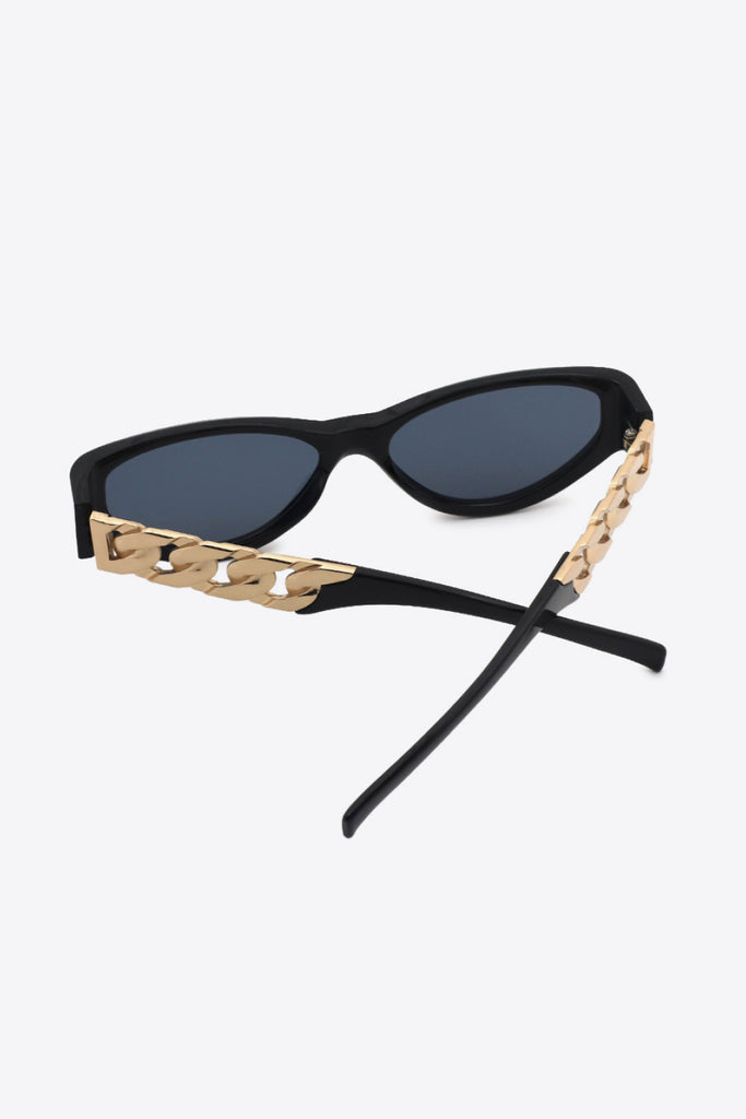 Modern Cat Eye Chain Link Temple Sunglasses