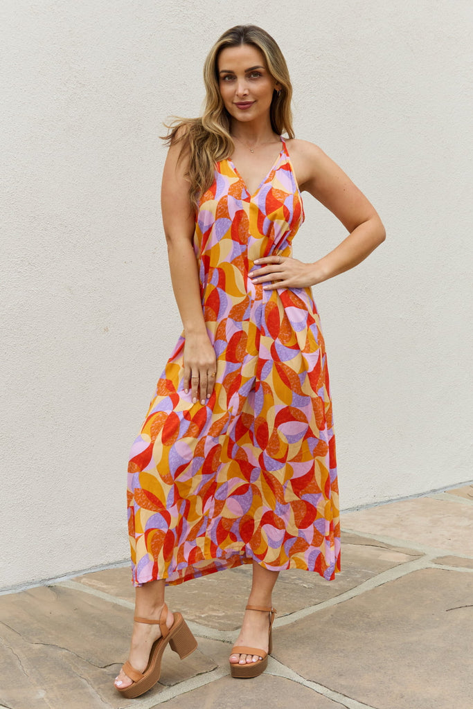 And The Why Full Size Printed Sleeveless Maxi Dress – La Boutique