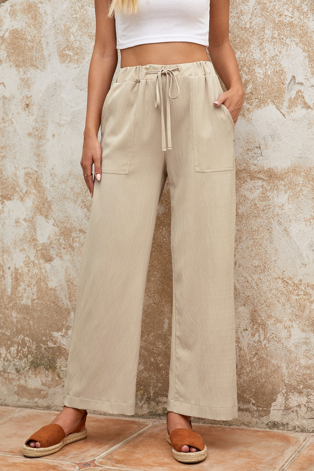 Pleated Flare Pants with Pockets – La Boutique Dacula
