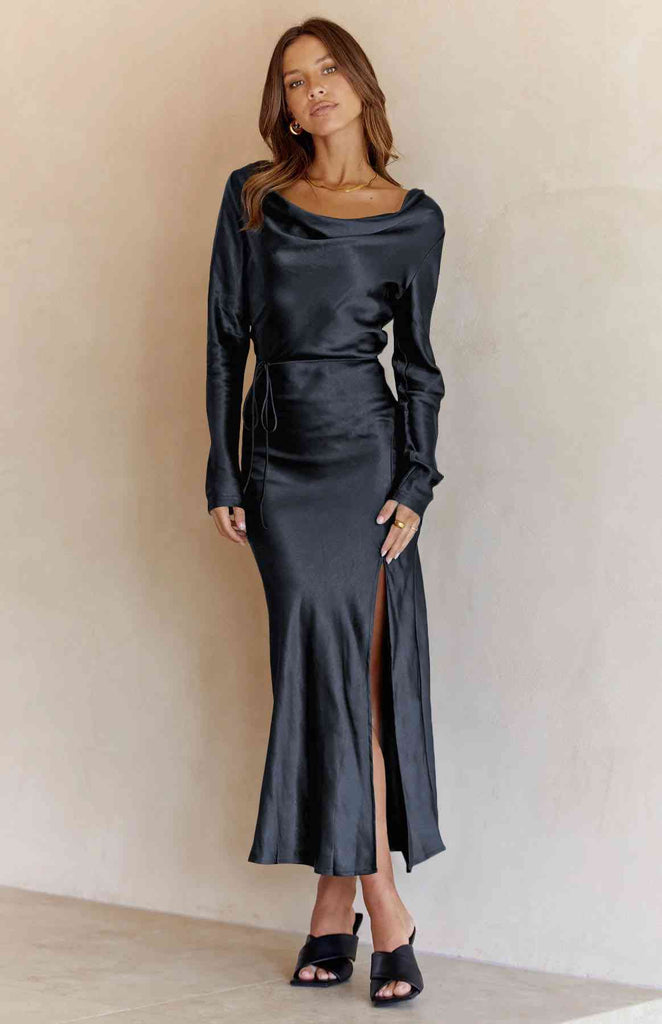 Cowl Neck Long Sleeve Maxi Dress La Boutique Dacula