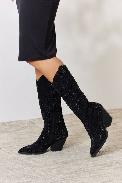 Forever Link Rhinestone Knee High Cowboy Boots – La Boutique Dacula